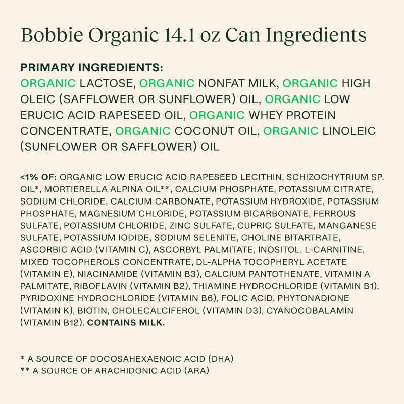 Bobbie Organic 14.1 oz